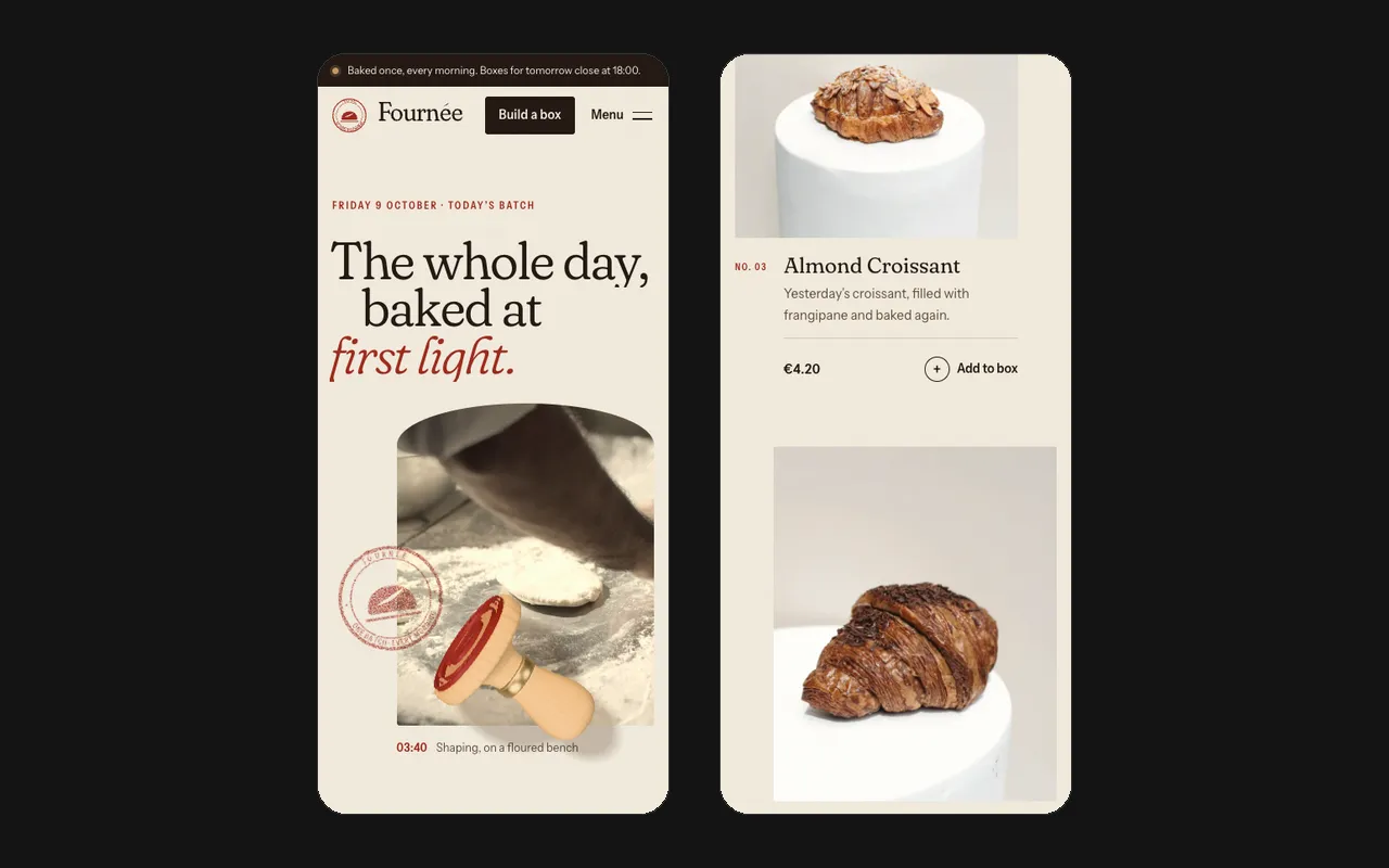 Fournée: Mobile Ansicht